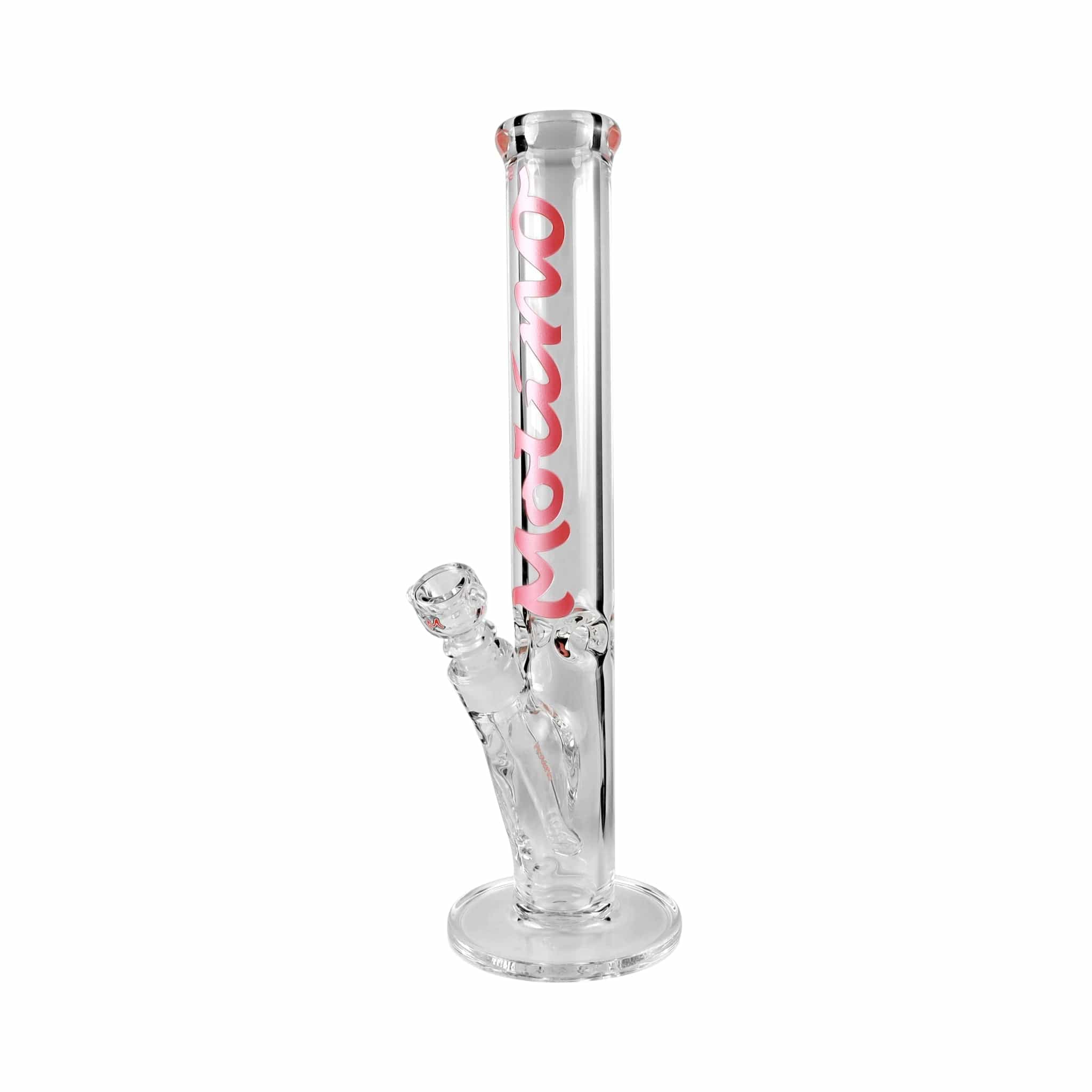 Front view of the 9mm Thick Classic Straight Tube Bong, a clear glass tube with a simple, cylindrical design.