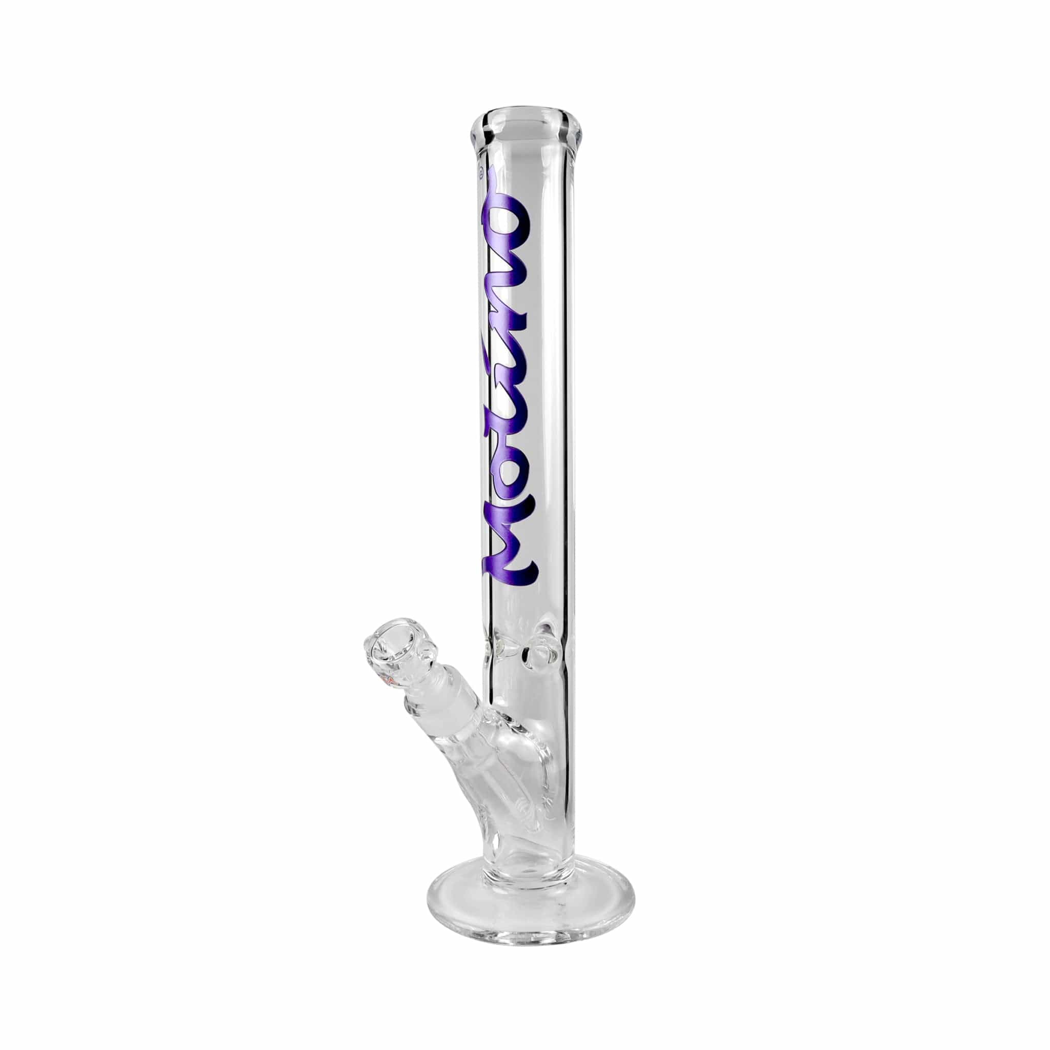 Front view of the 7mm Straight Tube Bong, a clear glass tube with a simple cylindrical shape and a visible joint.