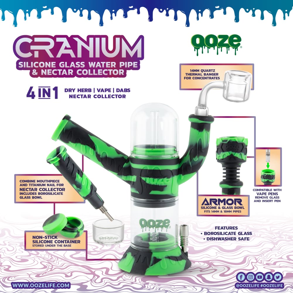 Ooze Cranium Silicone 4-in-1 Hybrid Bong