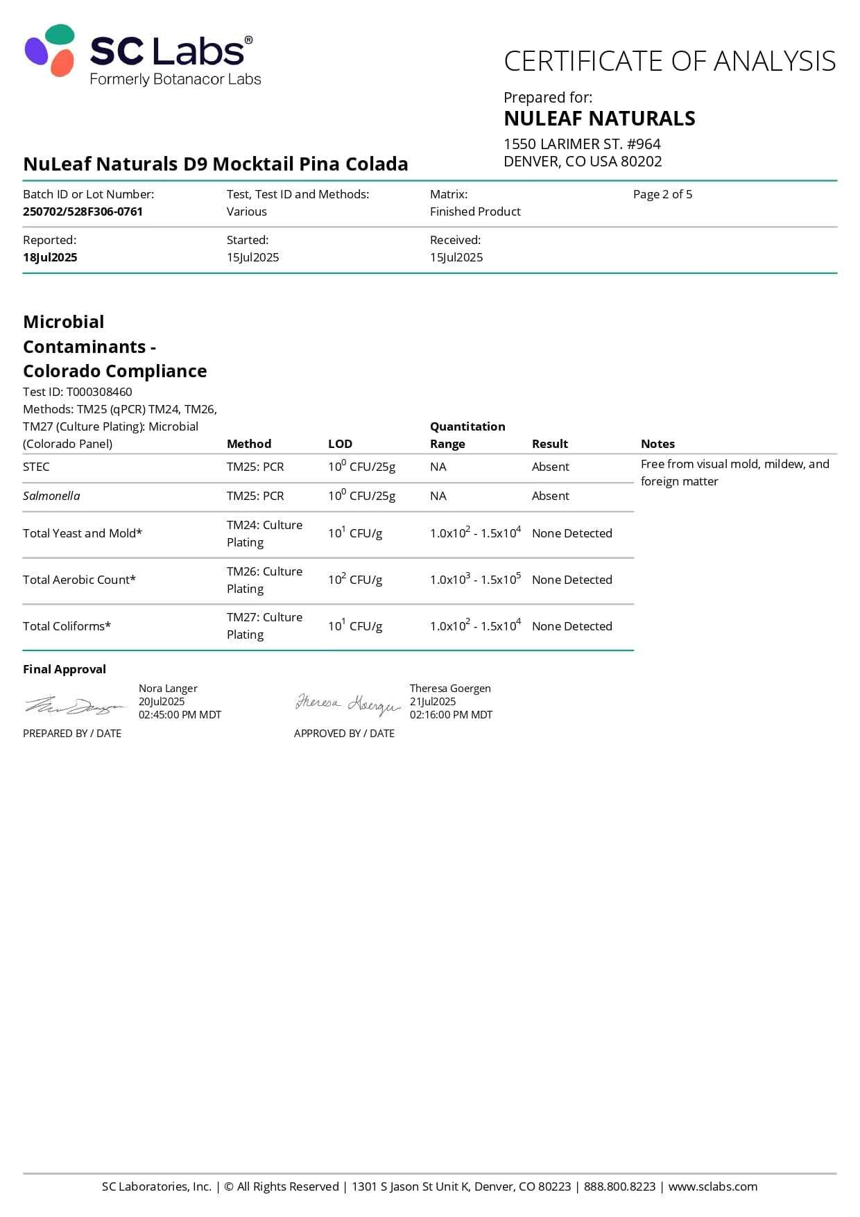 NuLeaf DELTA9 THC NuLeaf D9 THC Mocktail Shots