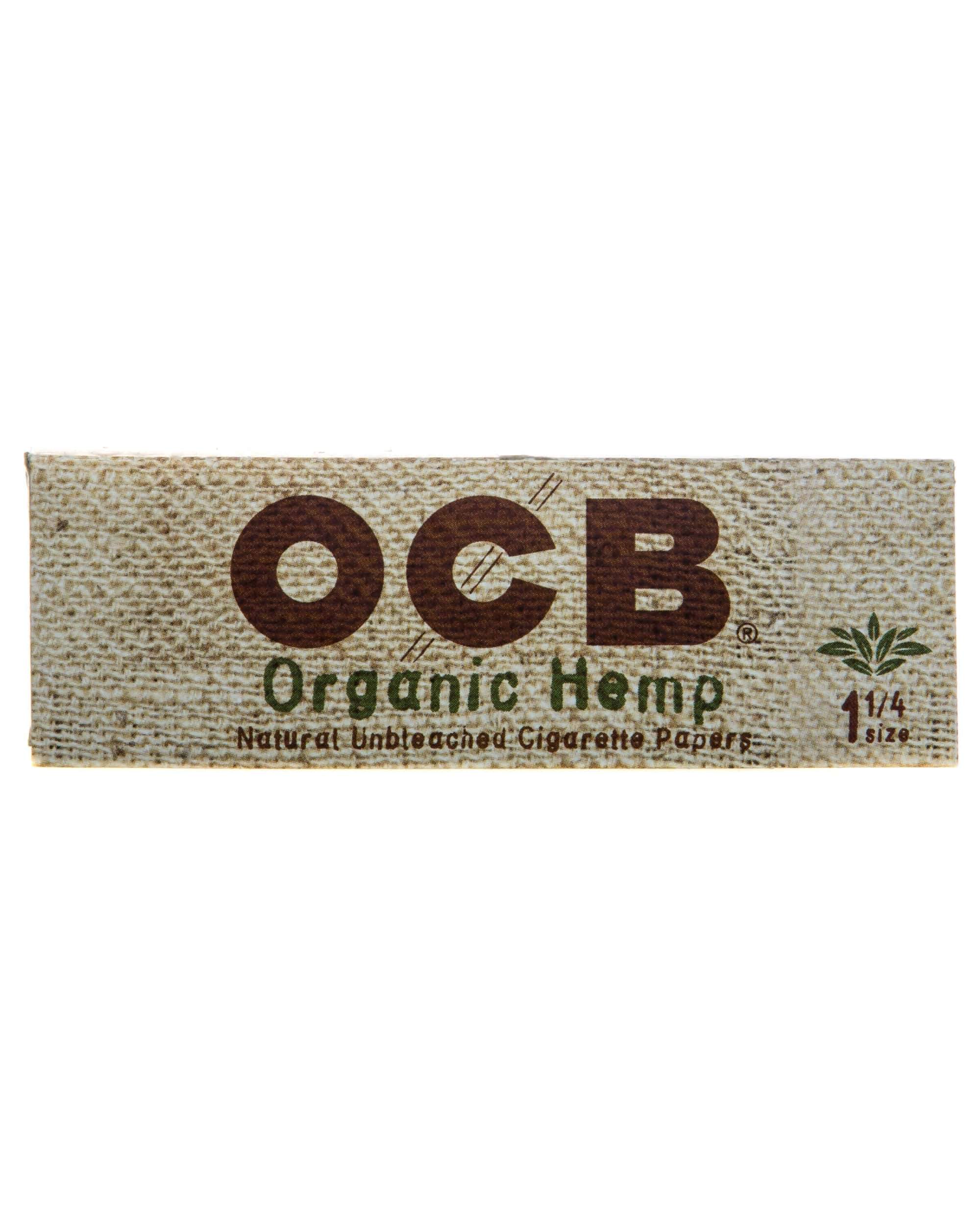 Front view of Organic Hemp Rolling Papers packaging with the brand’s logo prominently displayed on a white background.