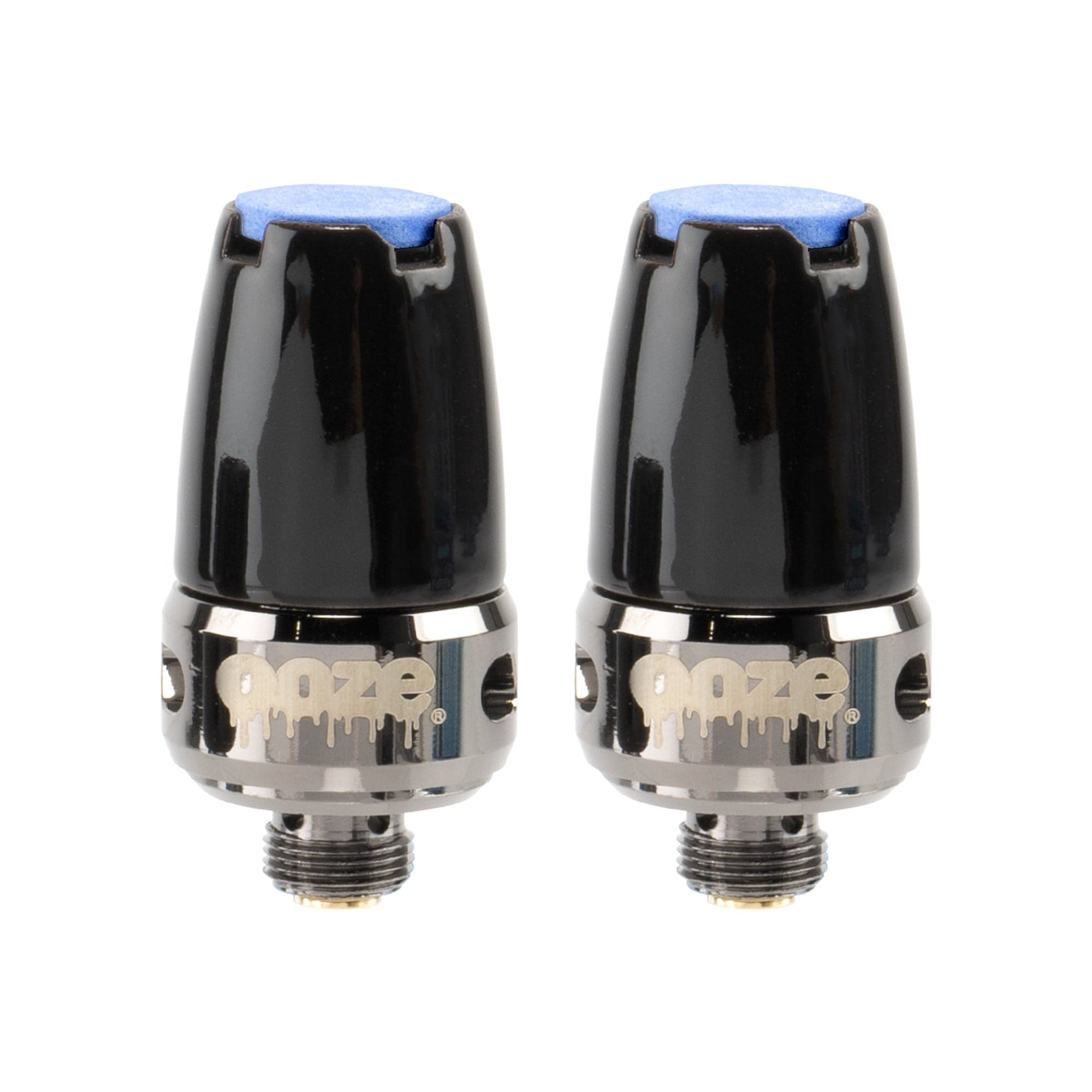 A close-up of the Duplex 2 Replacement XL Nectar Tip 2-Pack, showing the two matching, black tips angled against a plain white background.