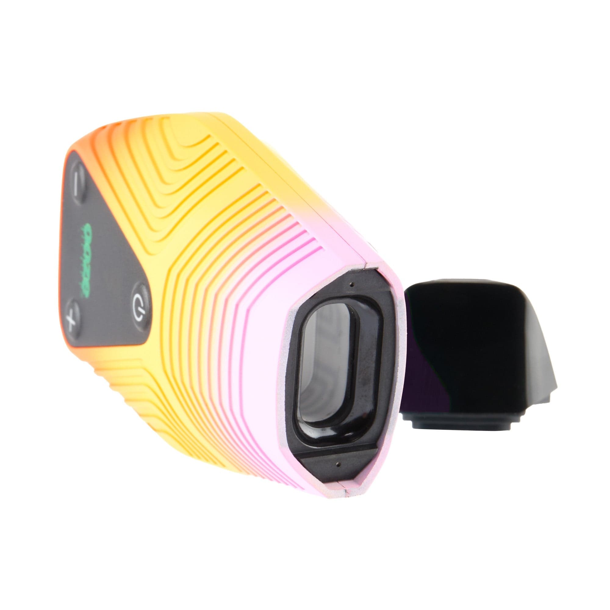 A three-quarter view of the Ooze Brink Dry Herb Vaporizer – 1800 mAh C-Core, showing its colorful, angled design against a white background.