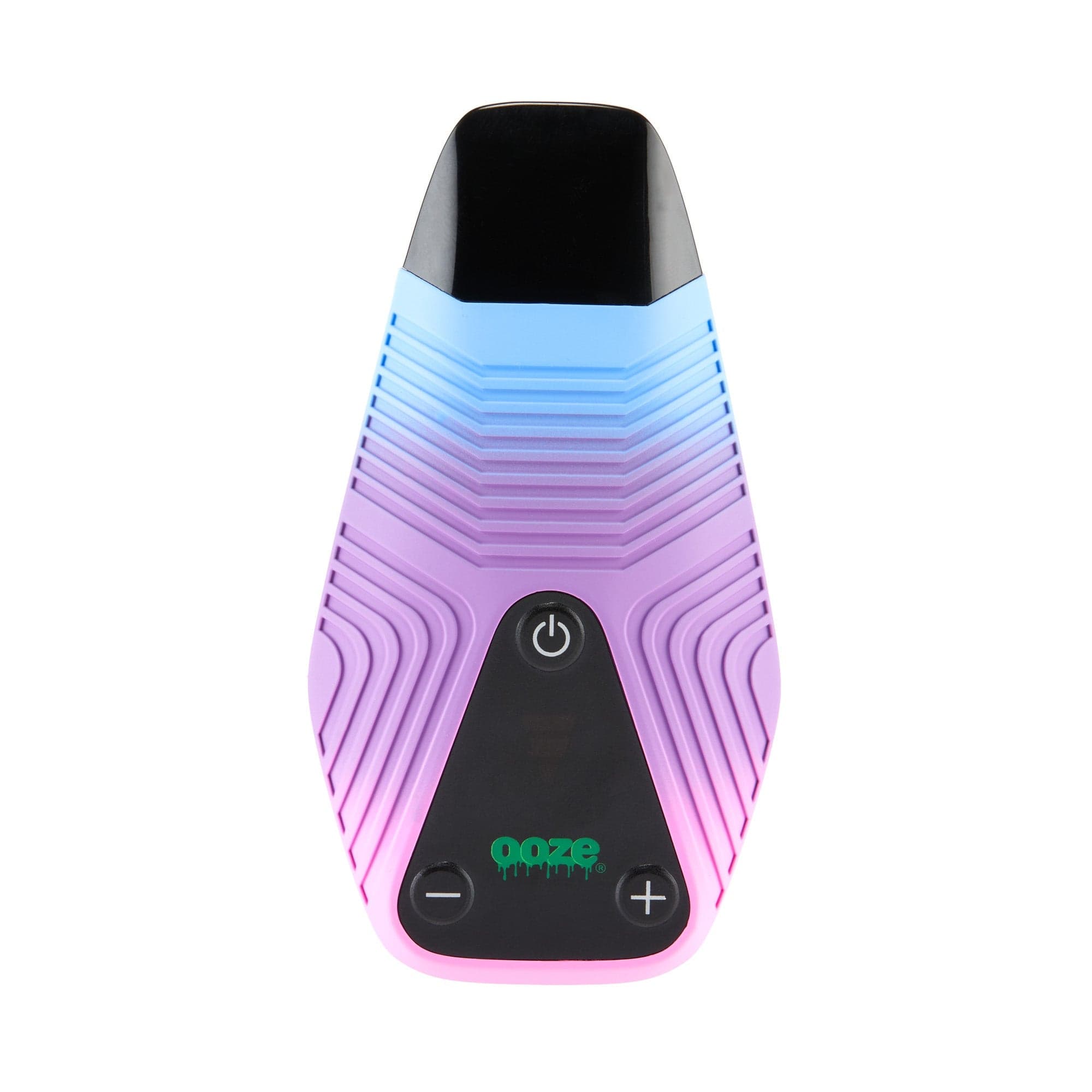 Front view of the Ooze Brink Dry Herb Vaporizer – 1800 mAh C-Core, displaying a gradient purple and blue finish.