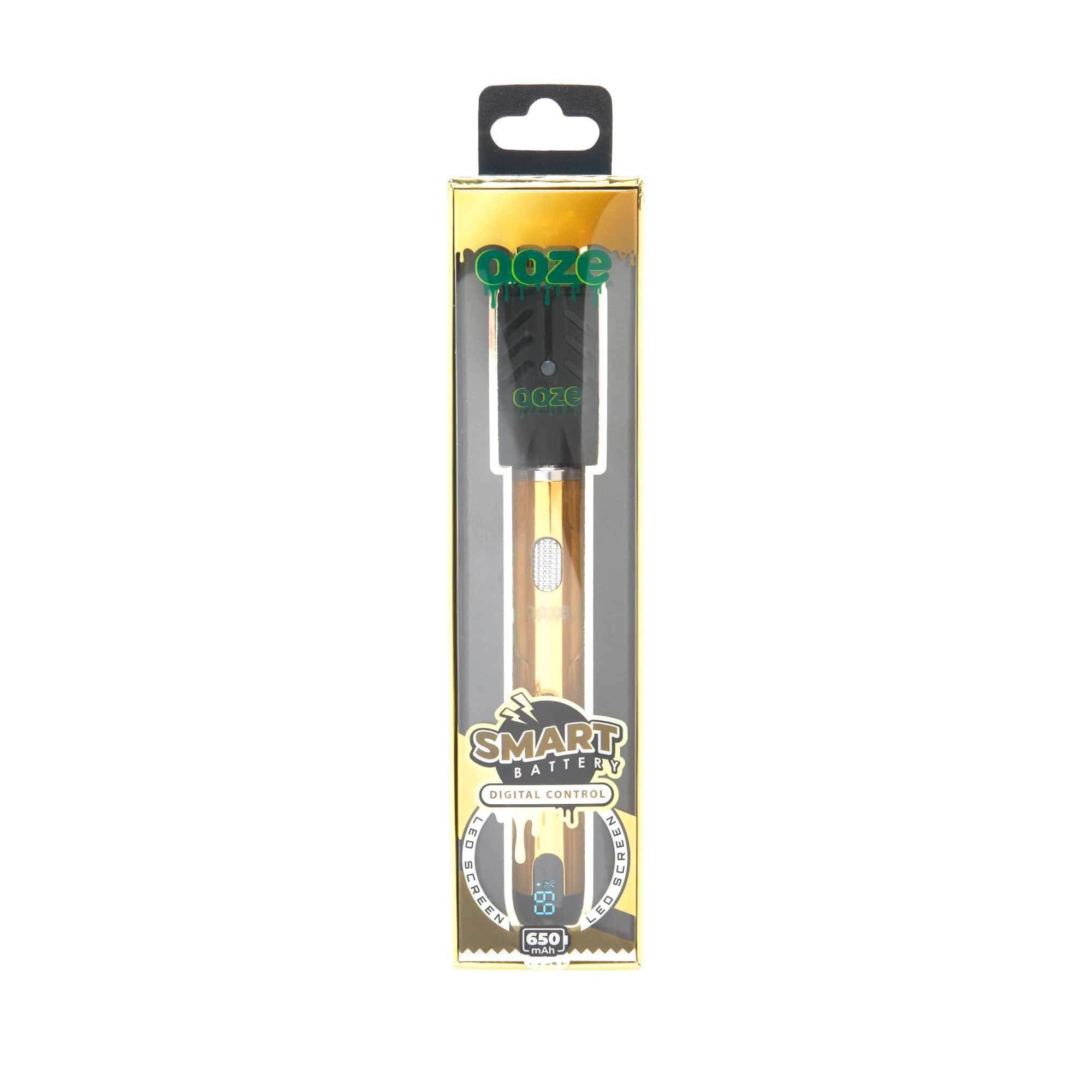 Front view of the Ooze Smart Battery - 650 mAh Vape Pen, showing its sleek, cylindrical shape against a plain white backdrop.