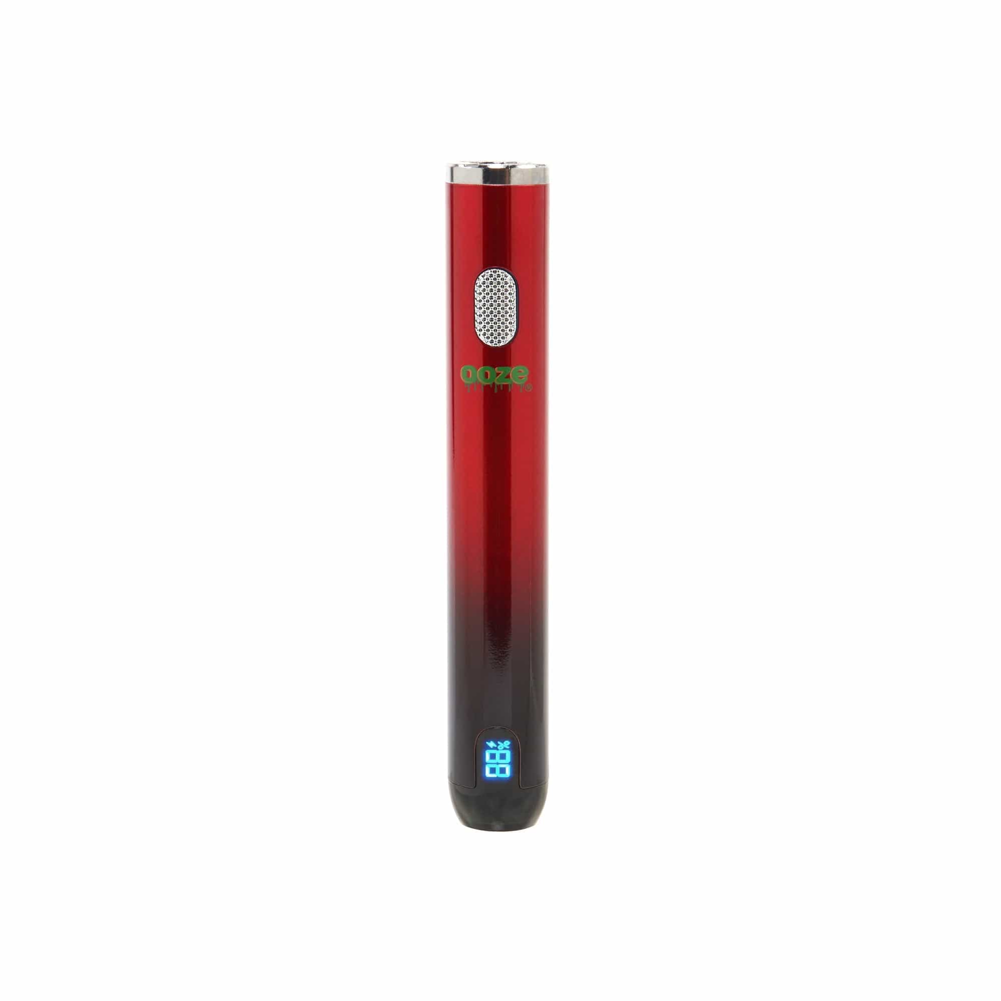 A sleek, front view of the Ooze Smart Battery - 650 mAh Vape Pen, showcasing its cylindrical metallic finish.