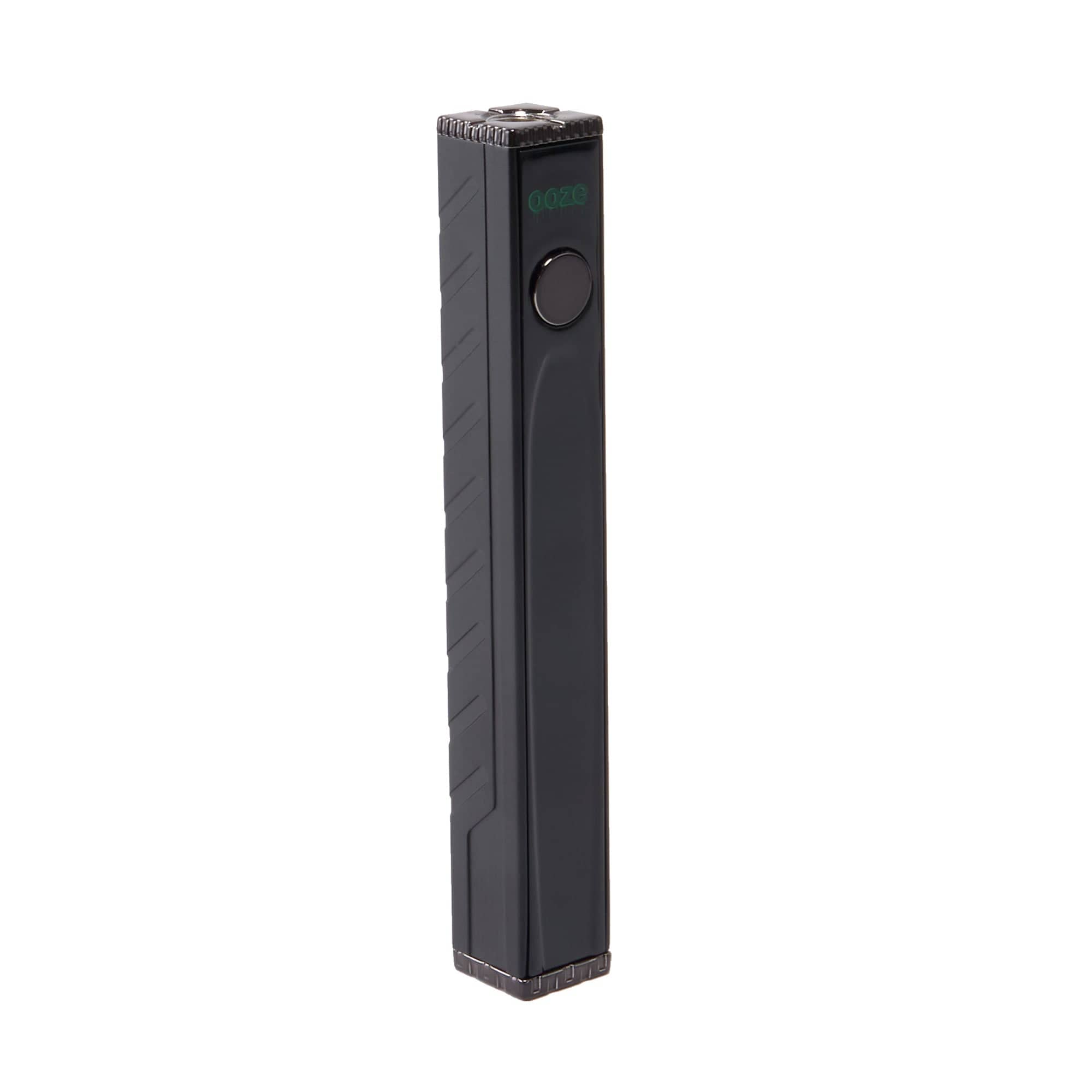 A front view of the Quad 2 – 500 mAh Square 510 Vape Battery, showcasing its rectangular shape and matte black finish.