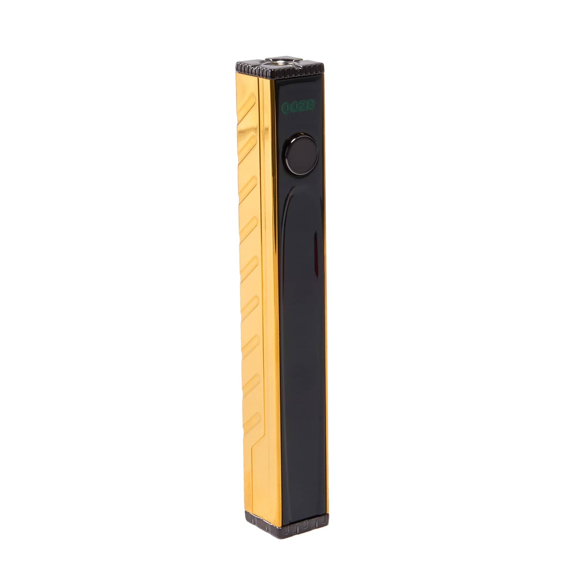 Front view of the Quad 2 – 500 mAh Square 510 Vape Battery, a gold-colored, square-shaped device against a plain white background.