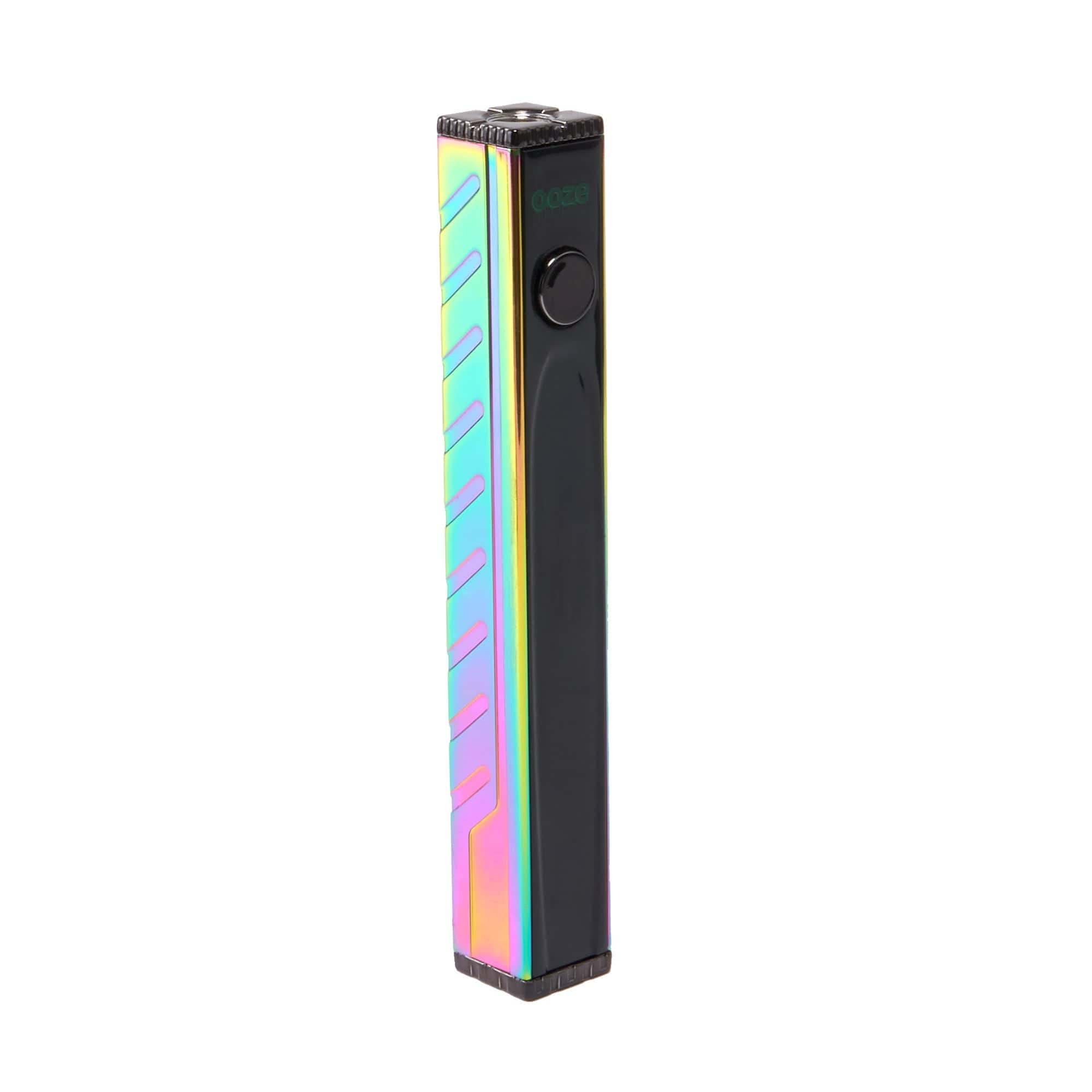 Front view of the Quad 2 – 500 mAh Square 510 Vape Battery, showcasing its rectangular shape and metallic finish against a plain background.