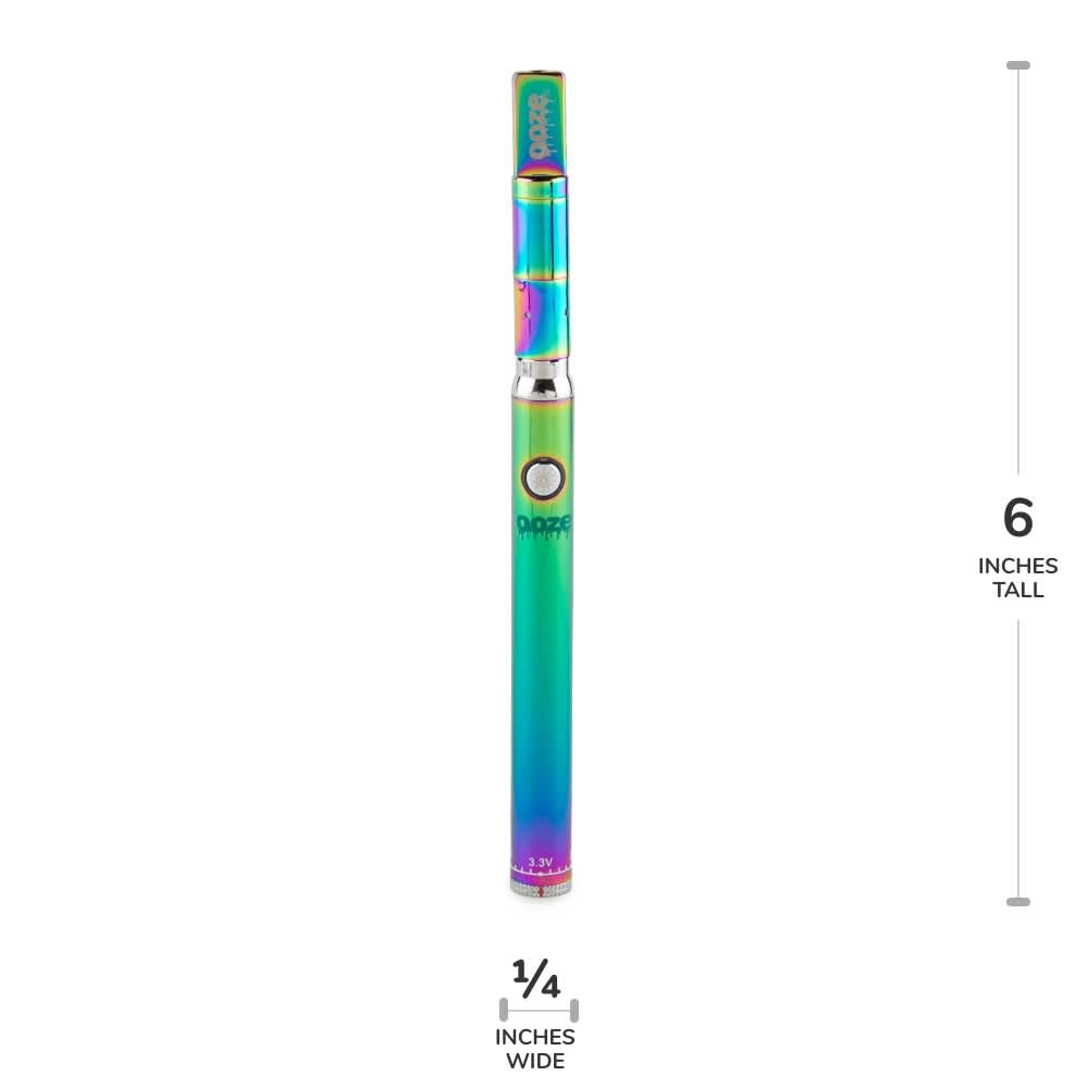 A straight-on shot of the Slim Twist Pro CBD Vape Battery, showcasing its sleek, silver design against a plain white background.