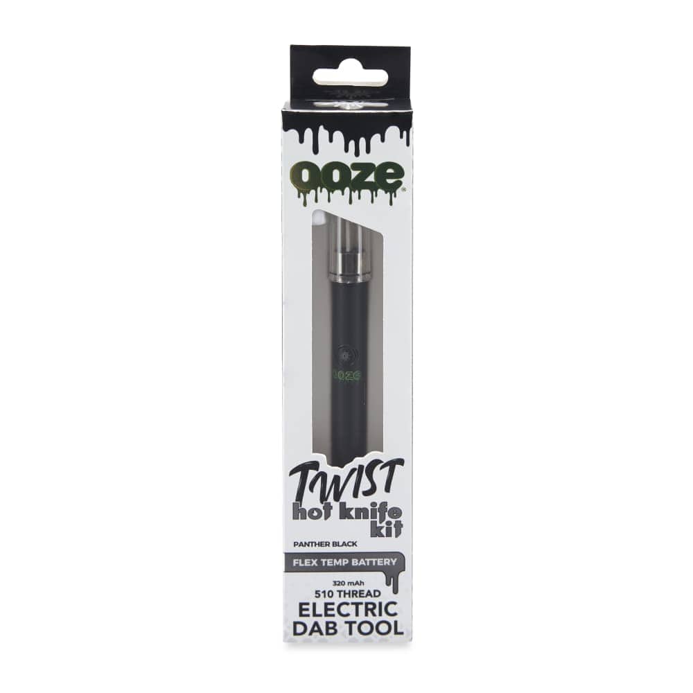 Front view of the Twist Hot Knife  Twist Slim Pen 2.0 + Hot Knife Kit, showing a black pen-style device with a metallic tip.