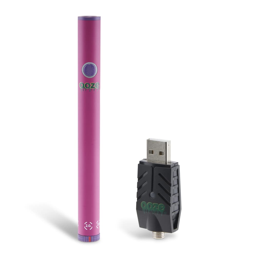 A close-up of the Twist Slim Pen 2.0 510 Thread Vaporizer Battery, displaying its USB connector against a plain white background.