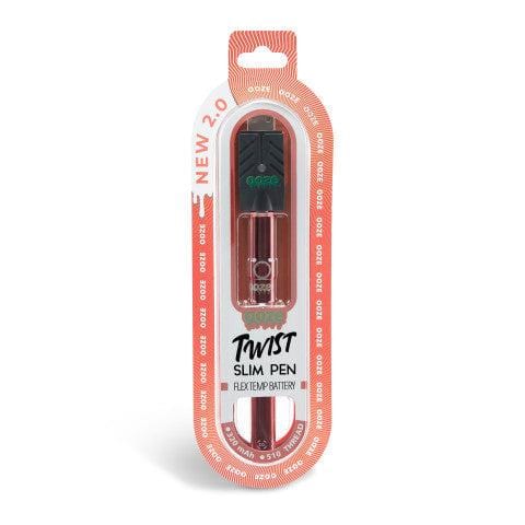 Front view of the Twist Slim Pen 2.0 510 Thread Vaporizer Battery, showing its sleek, metallic finish and minimalist design.