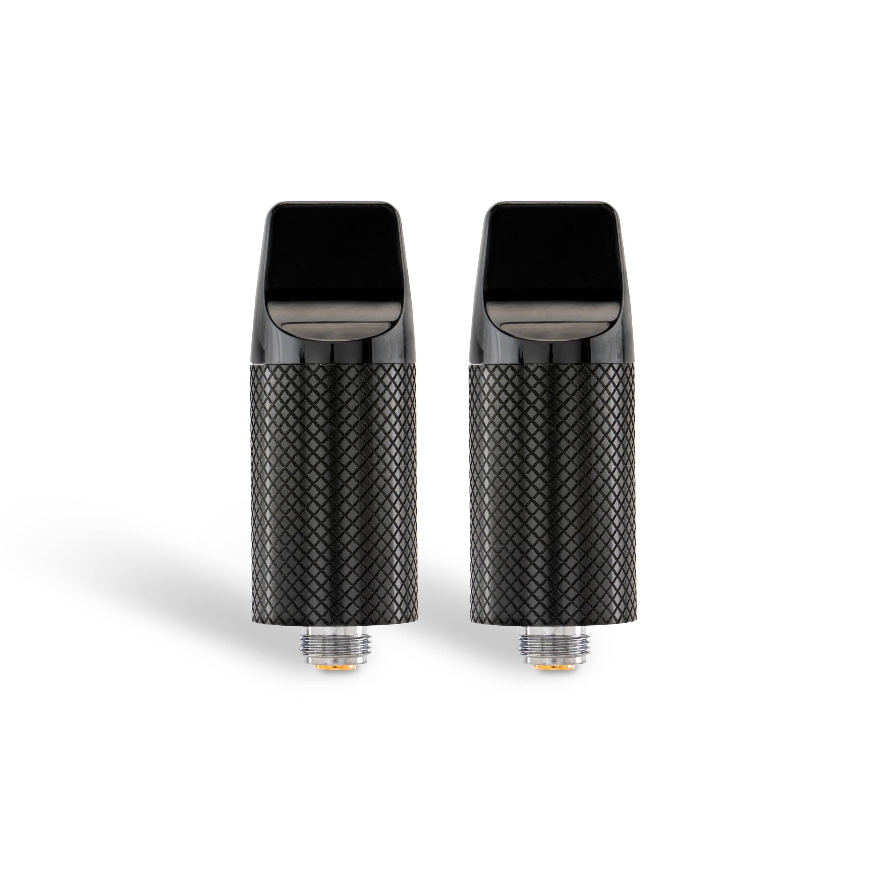 Front view of the Beacon Onyx Atomizer & Mouthpiece Replacement Pack, showcasing the black, cylindrical components against a plain white background.