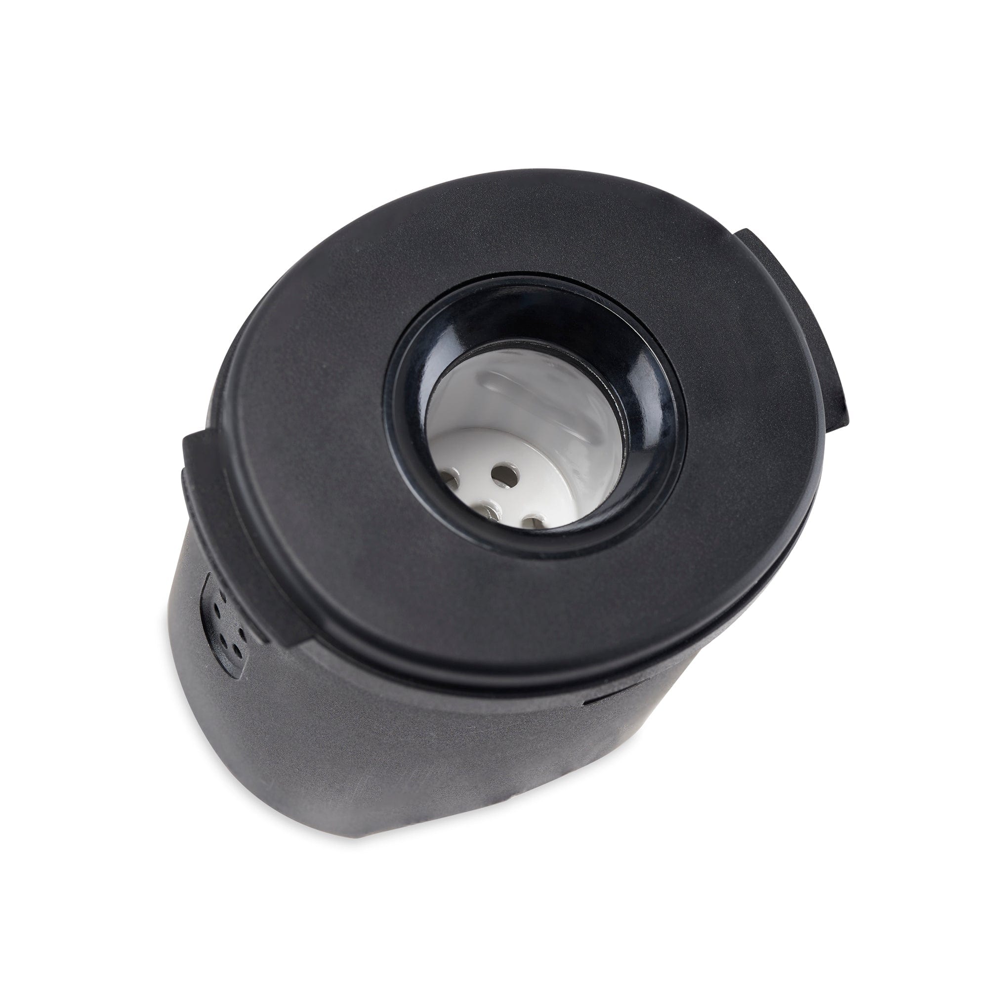 Top-down view of the Verge Replacement Nano-Glazed Heating Pod, showing its dark, bowl-shaped interior and smooth, rounded edge.