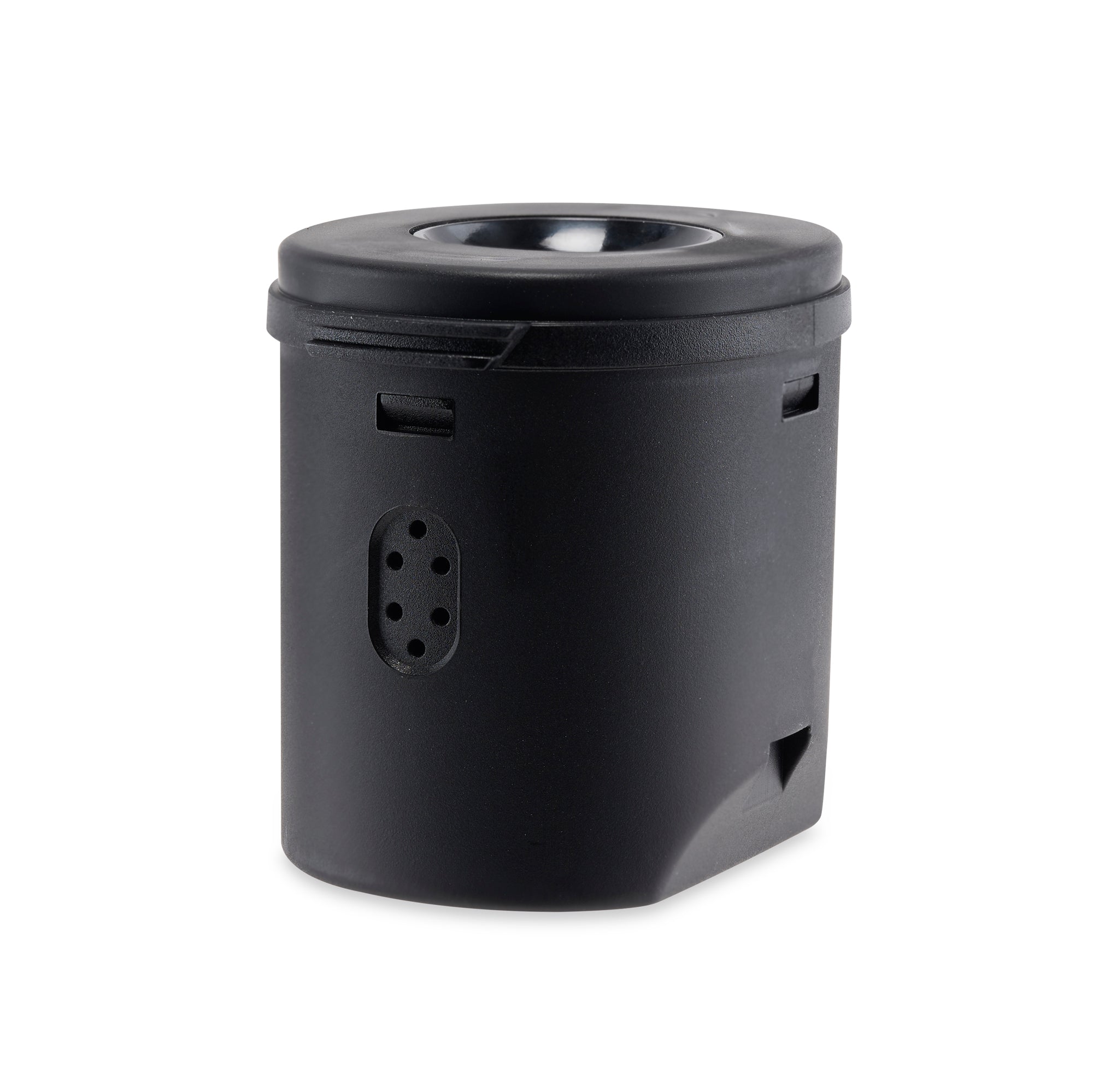 A front, slightly angled view of the Verge Replacement Nano-Glazed Heating Pod, showcasing its sleek, dark design.
