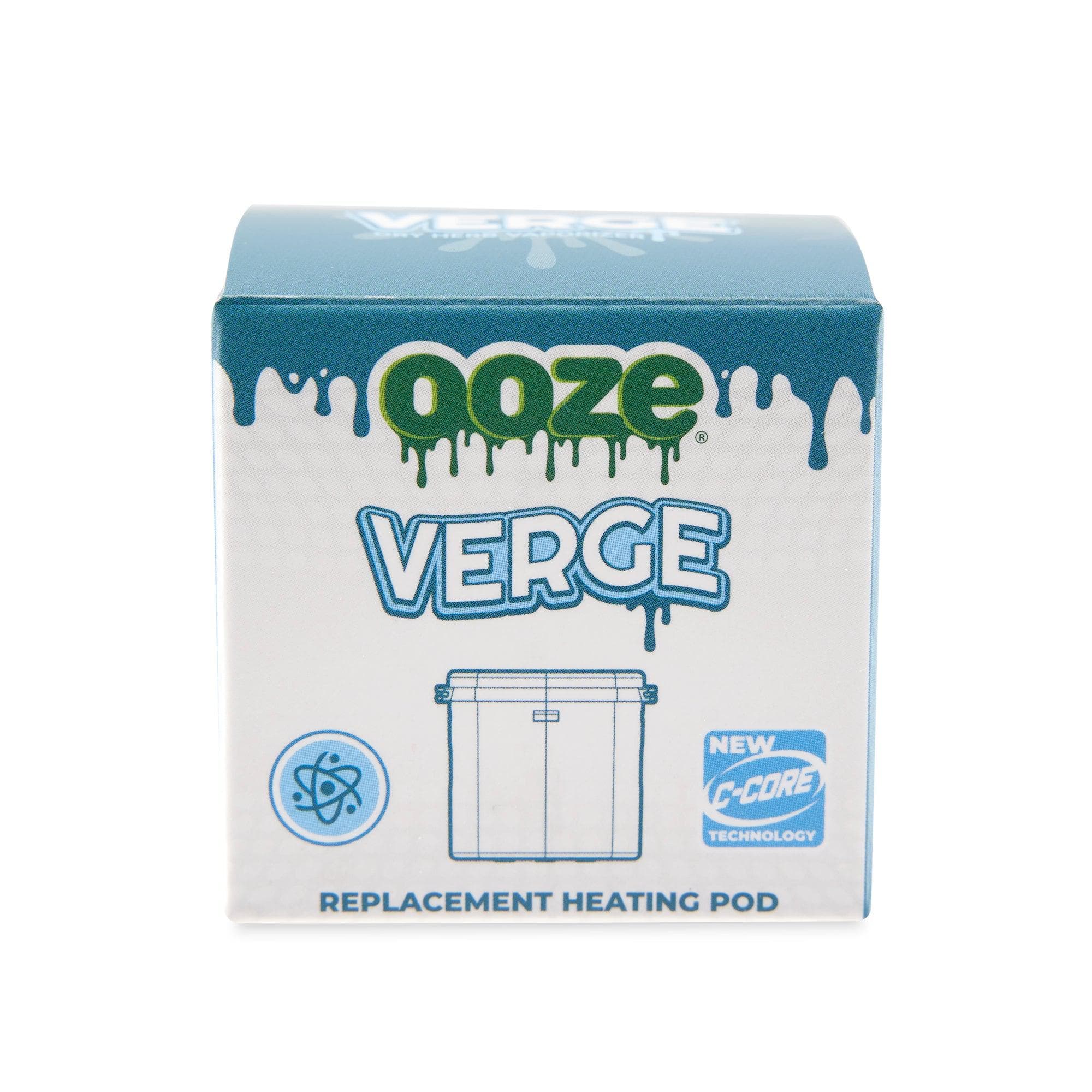Front view of the Verge Replacement Nano-Glazed Heating Pod with a white background and dripping blue accents.