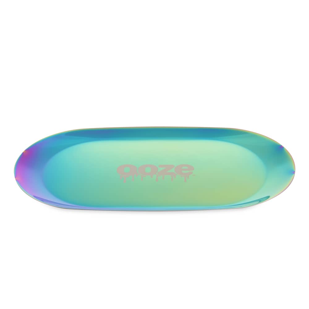 Ooze Rolling Tray Large Ooze Aura Rainbow Metal Rolling Tray