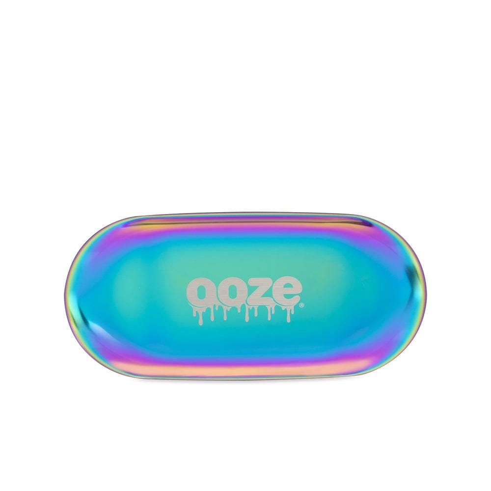 Ooze Rolling Tray Ooze Aura Rainbow Metal Rolling Tray