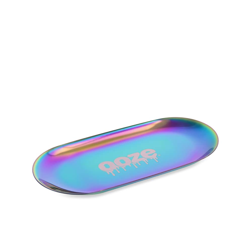 Ooze Rolling Tray Ooze Aura Rainbow Metal Rolling Tray