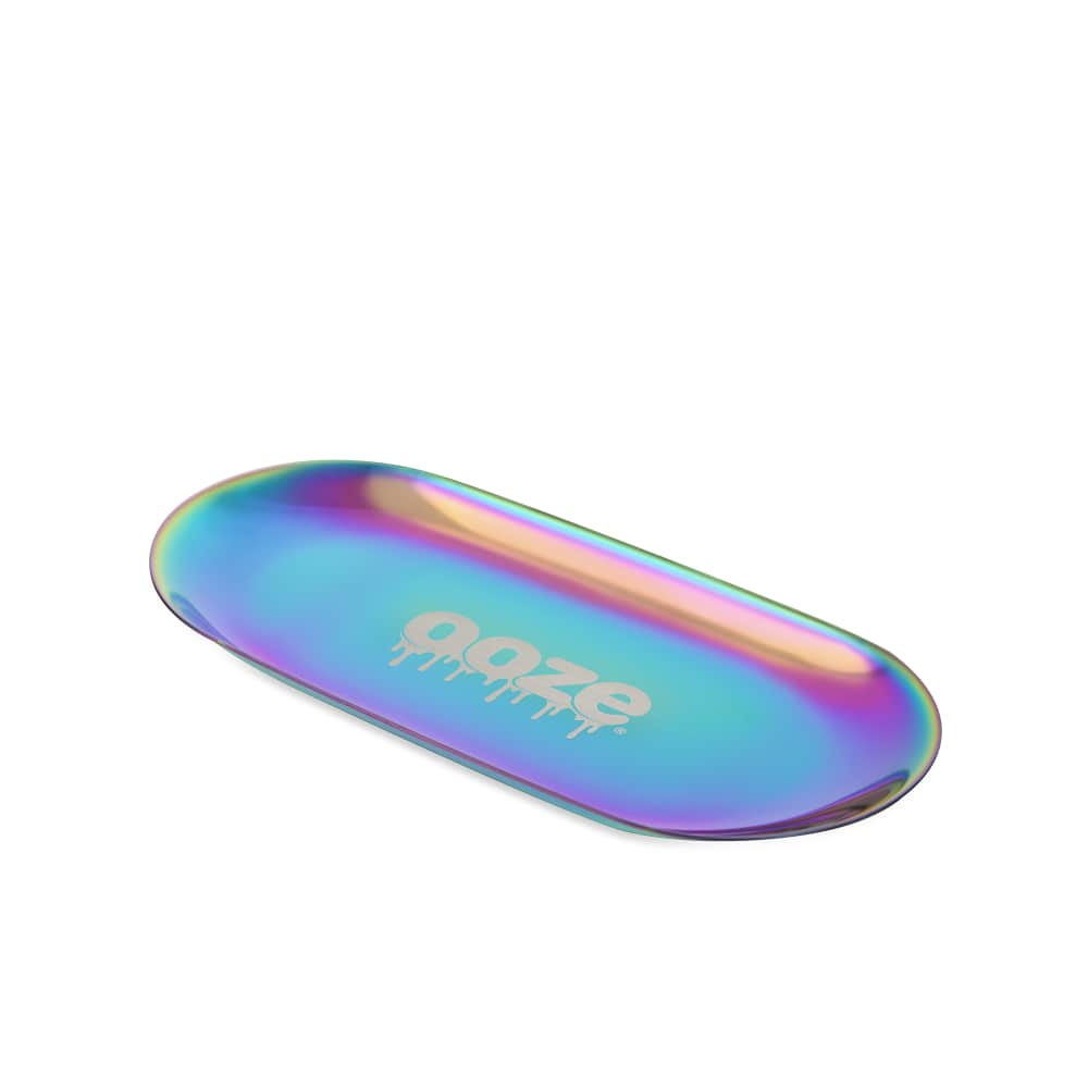 Ooze Rolling Tray Ooze Aura Rainbow Metal Rolling Tray