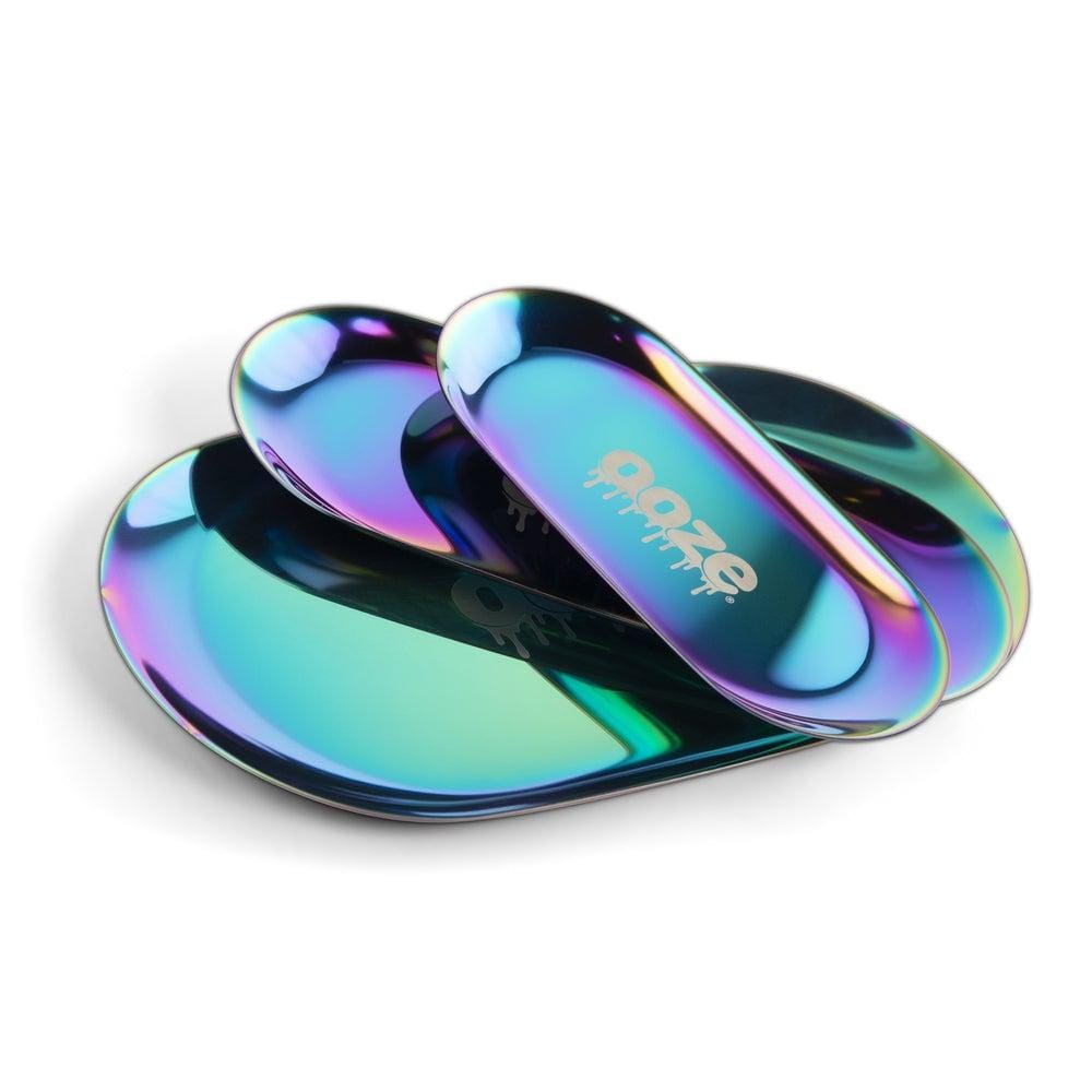 Ooze Rolling Tray Ooze Aura Rainbow Metal Rolling Tray