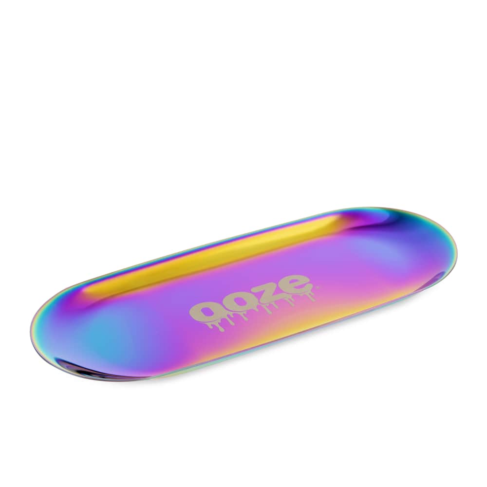 Ooze Rolling Tray Ooze Aura Rainbow Metal Rolling Tray