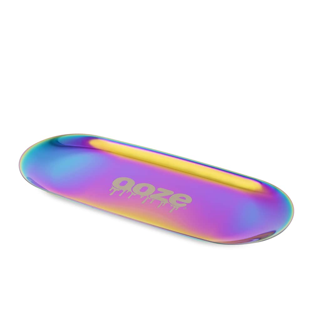 Ooze Rolling Tray Ooze Aura Rainbow Metal Rolling Tray