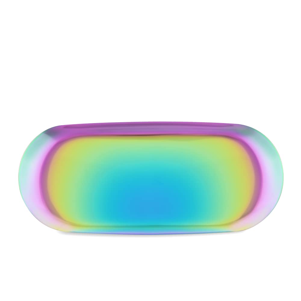 Ooze Rolling Tray Ooze Aura Rainbow Metal Rolling Tray