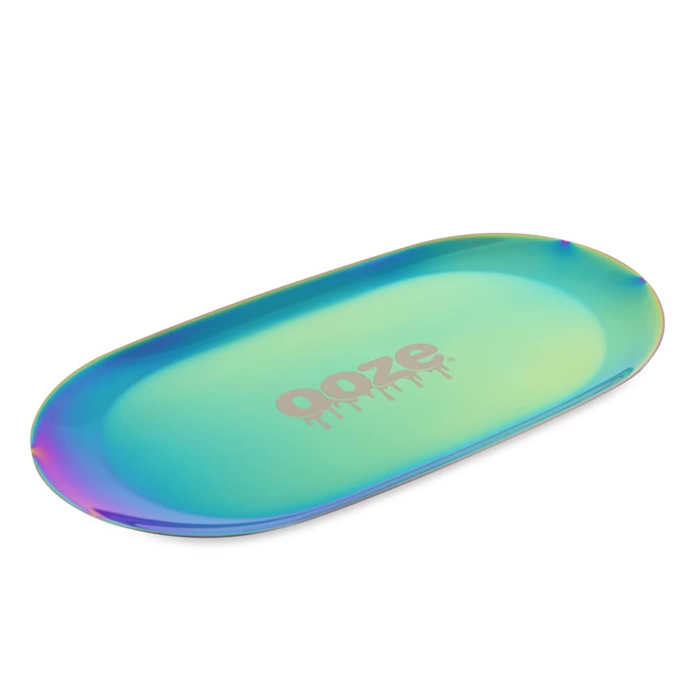 Ooze Rolling Tray Ooze Aura Rainbow Metal Rolling Tray