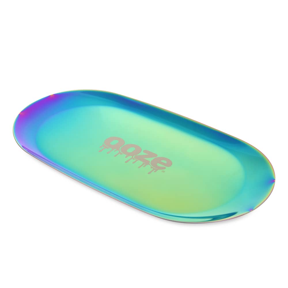 Ooze Rolling Tray Ooze Aura Rainbow Metal Rolling Tray