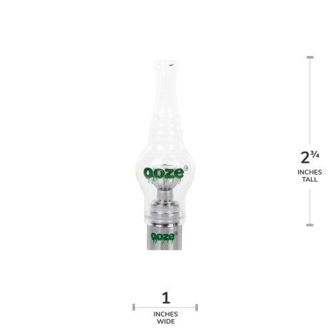 A close-up view of the Ooze Hand-Blown Glass Globe, showcasing its clear, rounded glass form against a neutral background.