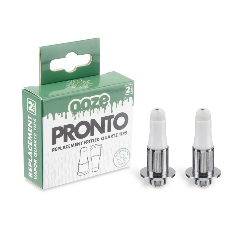 A close-up, angled view of the Pronto Electronic Nectar Collector 2-Pack Replacement Coils, showing the fritted quartz tips against a white background.