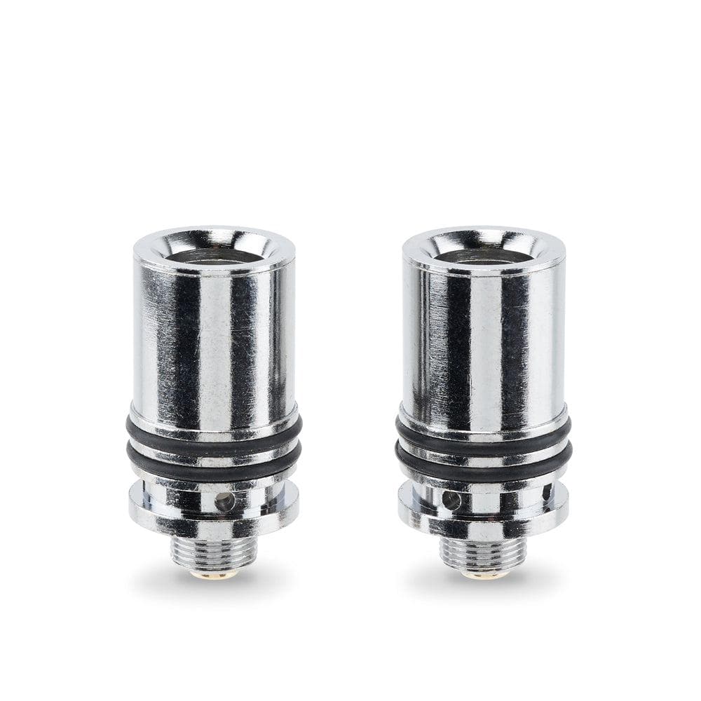 Front view of the Signal Extract Vaporizer Replacement Coil 2-Pack, showing two silver-toned coils arranged closely together on a plain white background.