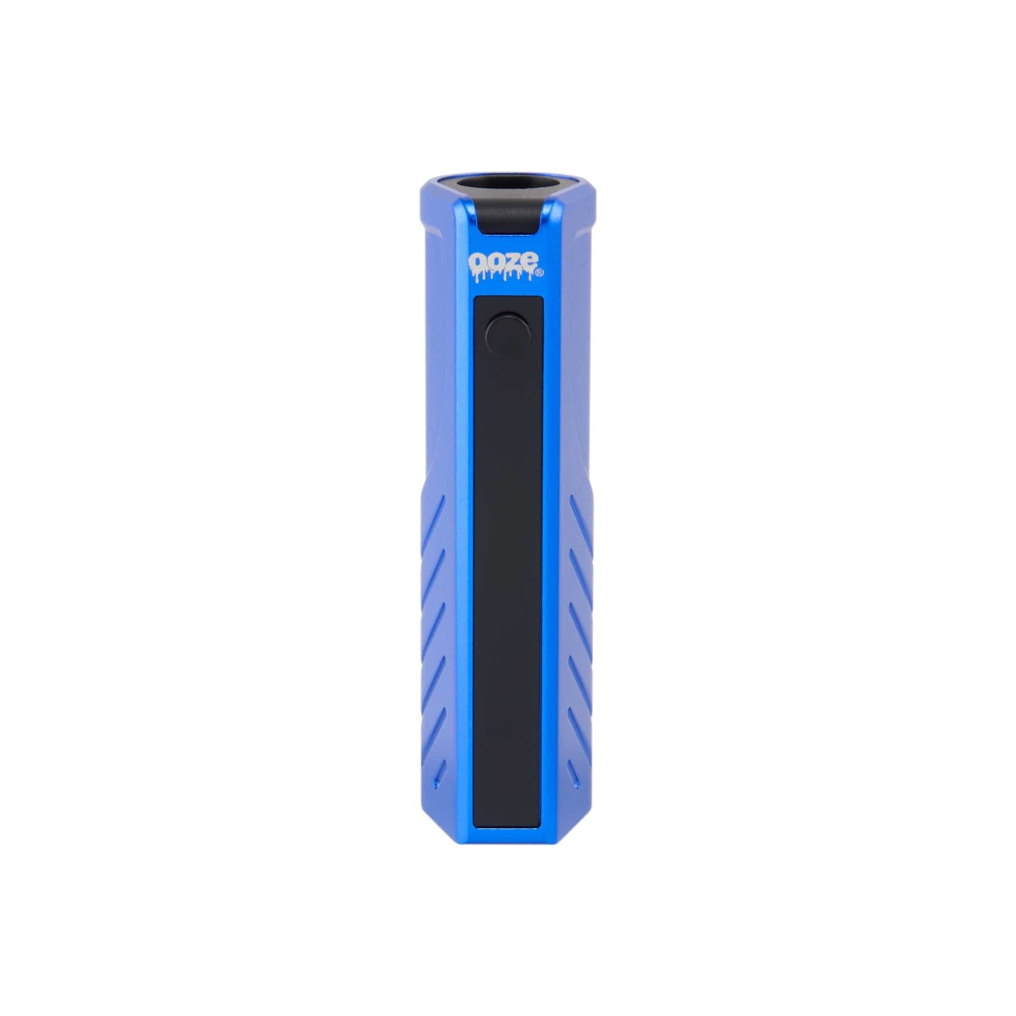 Front view of the Novex 2 - 400 mAh Vape Battery, showcasing its sleek, dark blue metallic finish and simple cylindrical shape.
