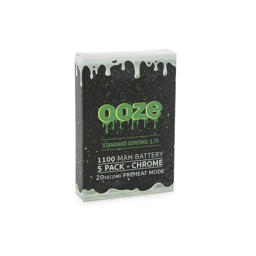 Front view of the 1100 Battery Vape - 5 Pack, showing the clear plastic packaging with the brand logo centered on the front.