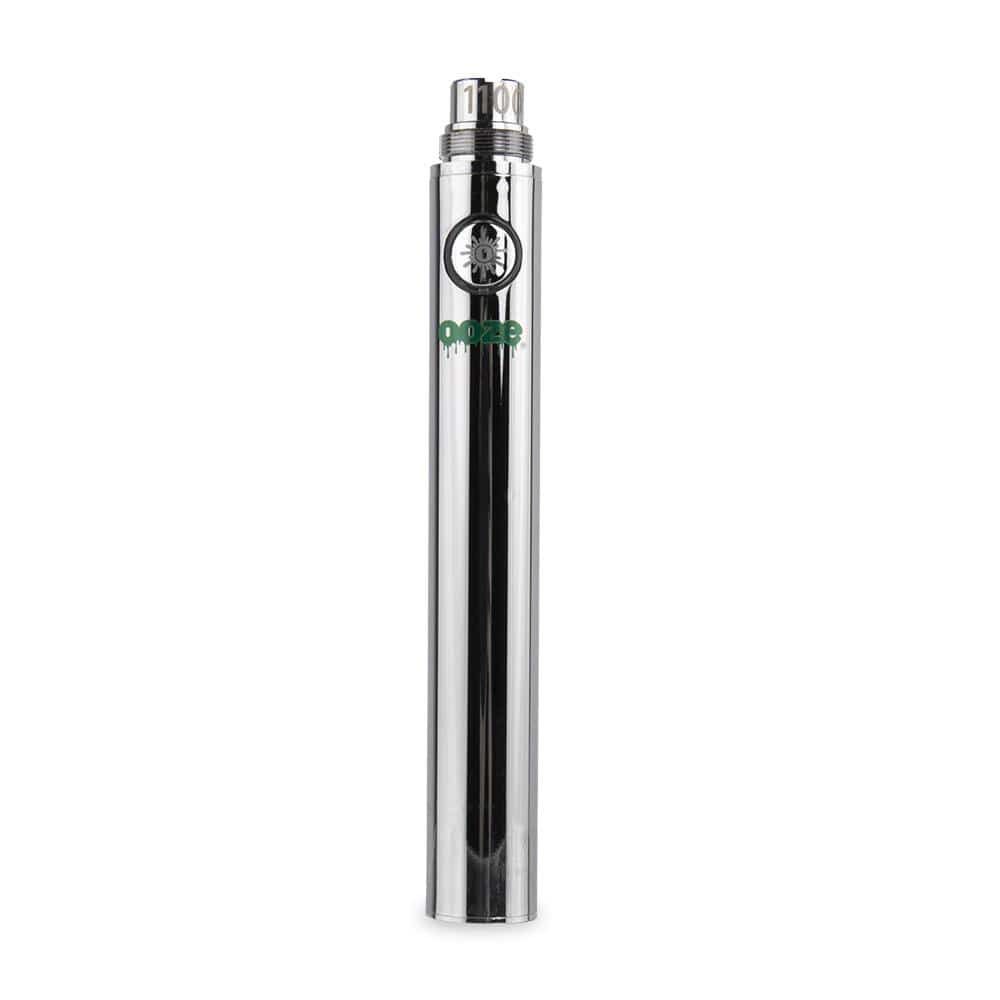 A sleek, silver 1100 Battery Vape - 5 Pack is shown in a close-up, side view against a plain white background.