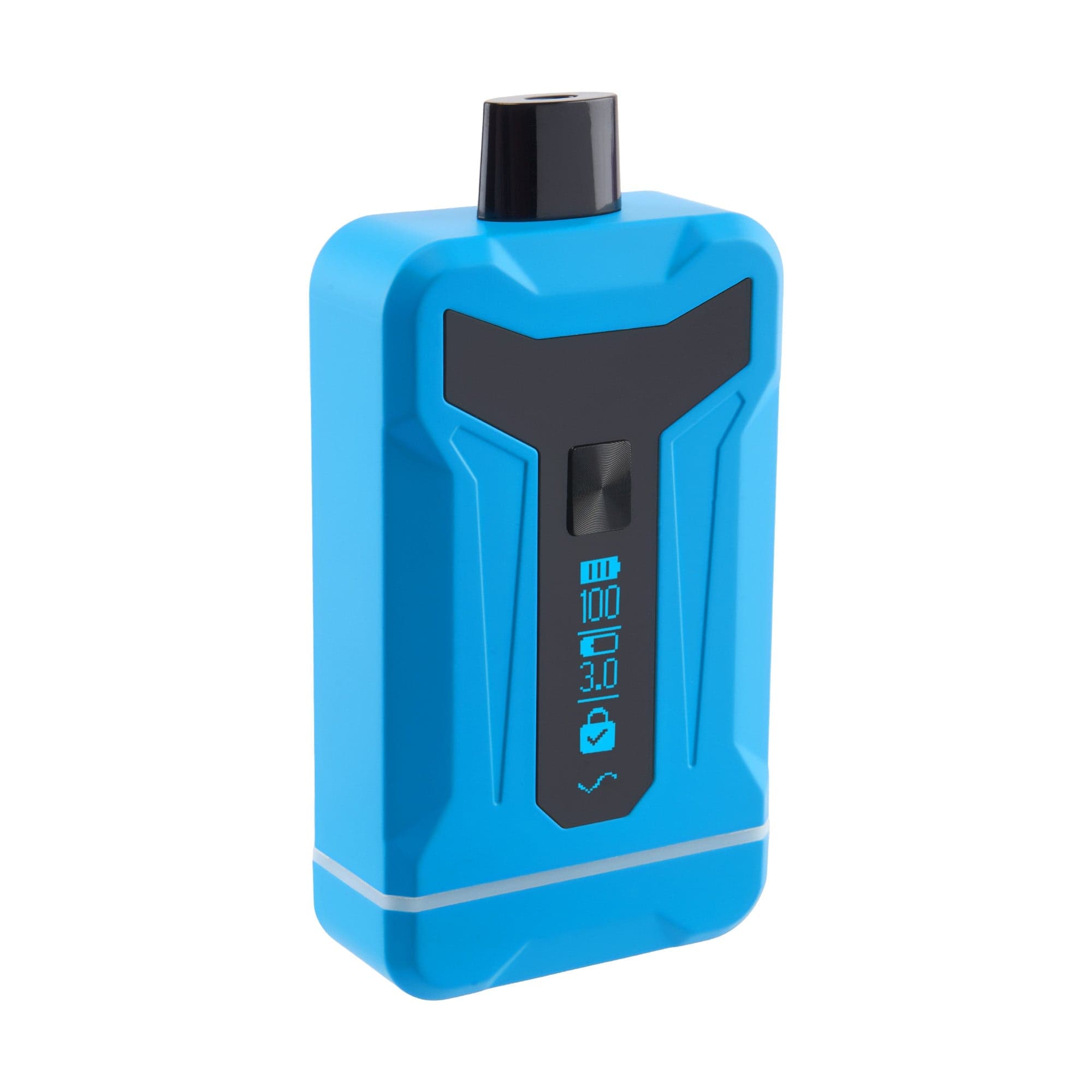 Front view of the Duet 650 mAh 510 Dual Conceal Cart Battery, a sleek, blue device presented against a plain white background.