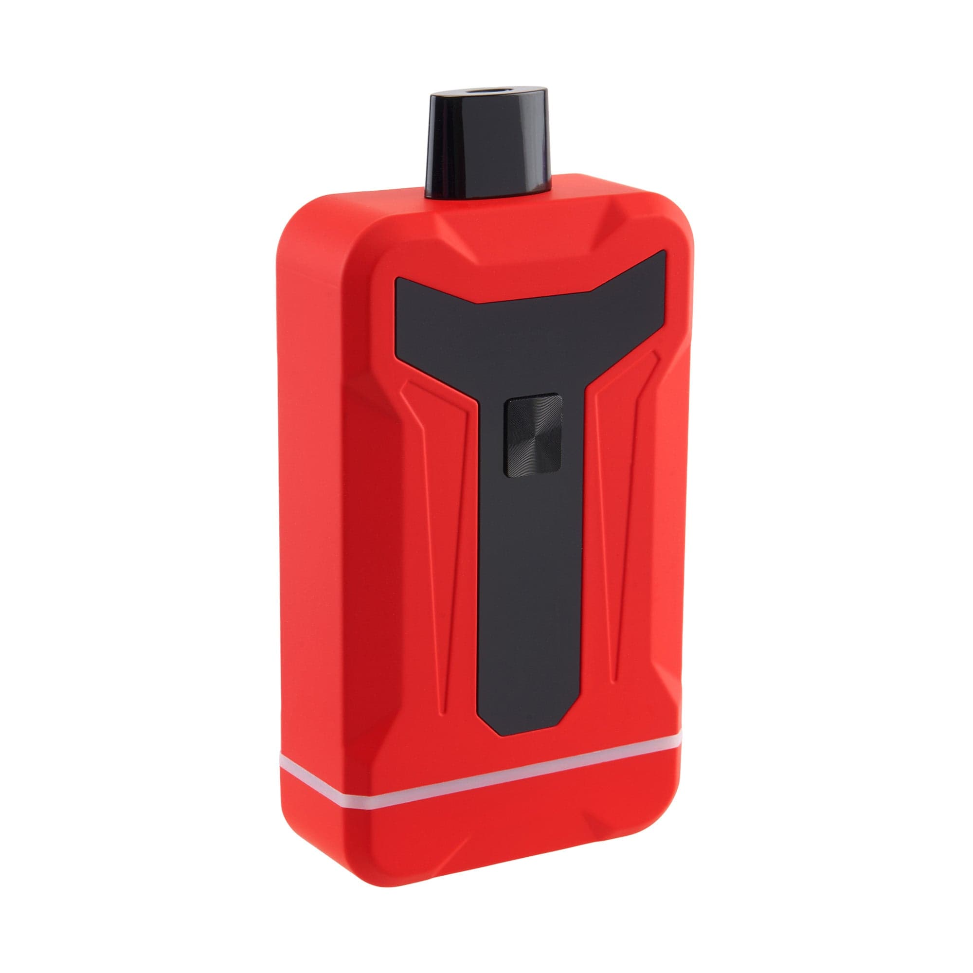Front view of the Duet 650 mAh 510 Dual Conceal Cart Battery, showcasing its sleek, black and red design against a plain white background.