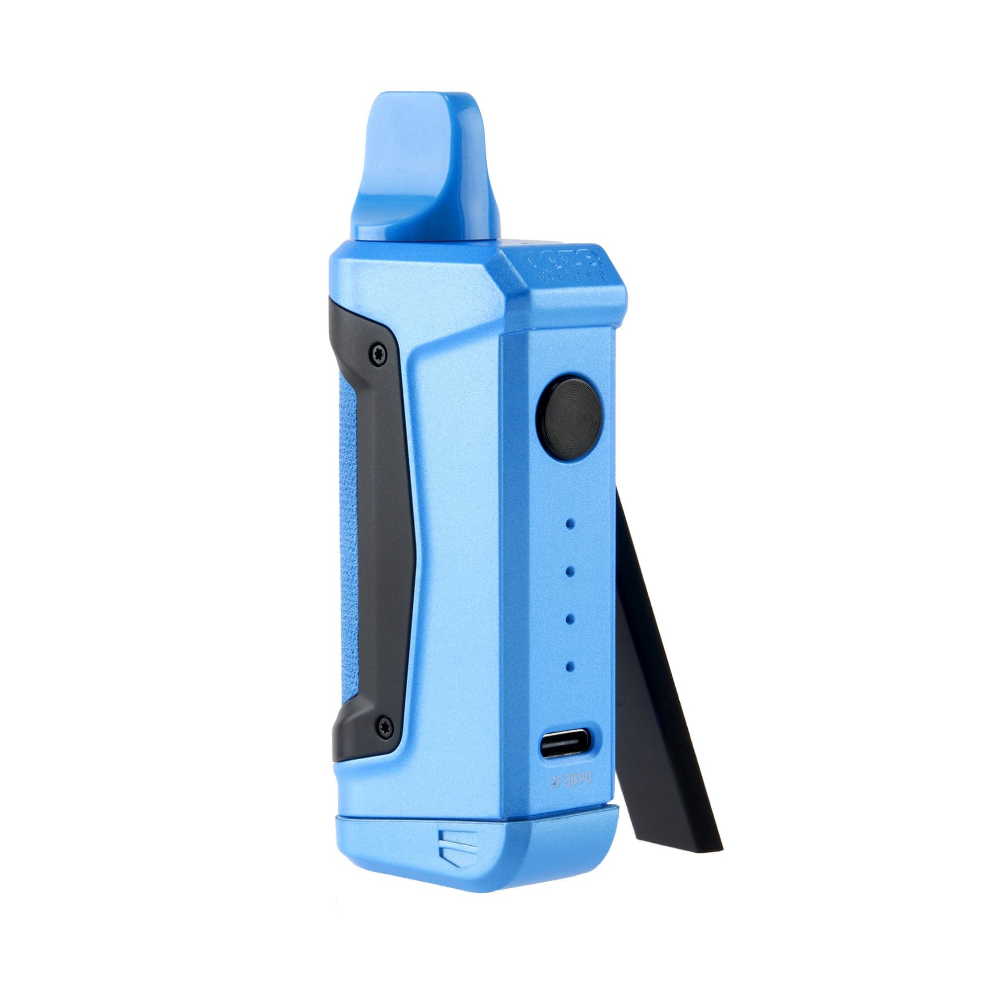 Side view of the Duplex 2 Vaporizer 900 mAh C-Core, featuring a dark gray and blue exterior with a sleek, modern design.