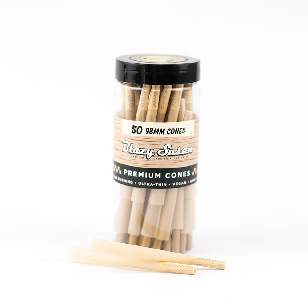 Blazy Susan 98mm Unbleached Pre Rolled Cones - 50 Count