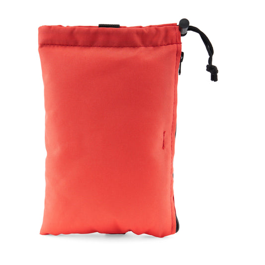 Glass Pillow Travel Bag Red 11" Storage Pouch with Zipper and Drawstring