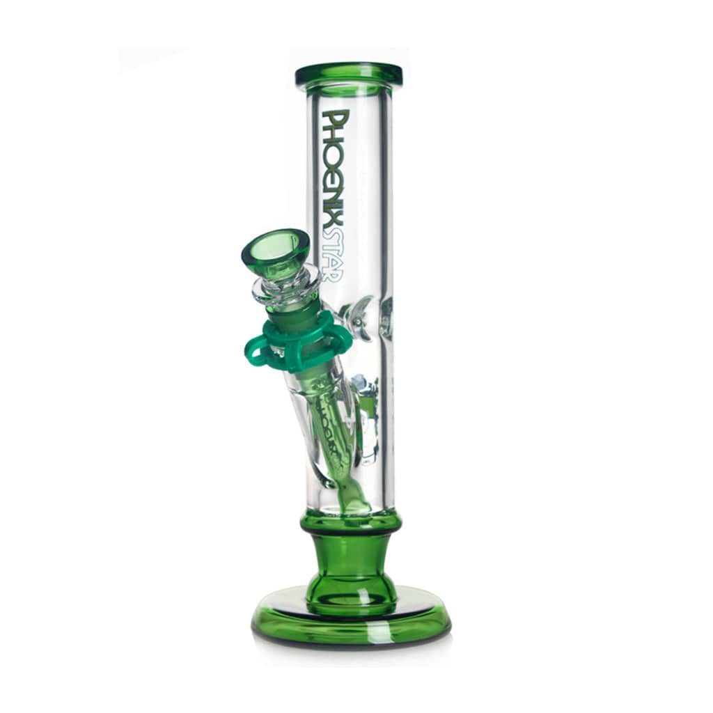 Green Flower Phoenix Star New Straight Tube Bong 10 Inches