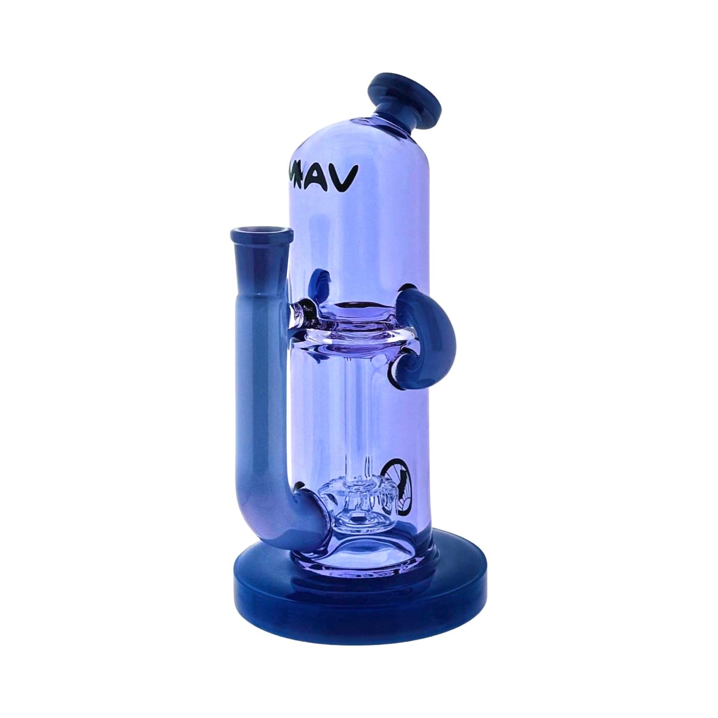 MAV Glass Dab Rig purple and purple milk 2-Tone Double Uptake Pillbox Rig
