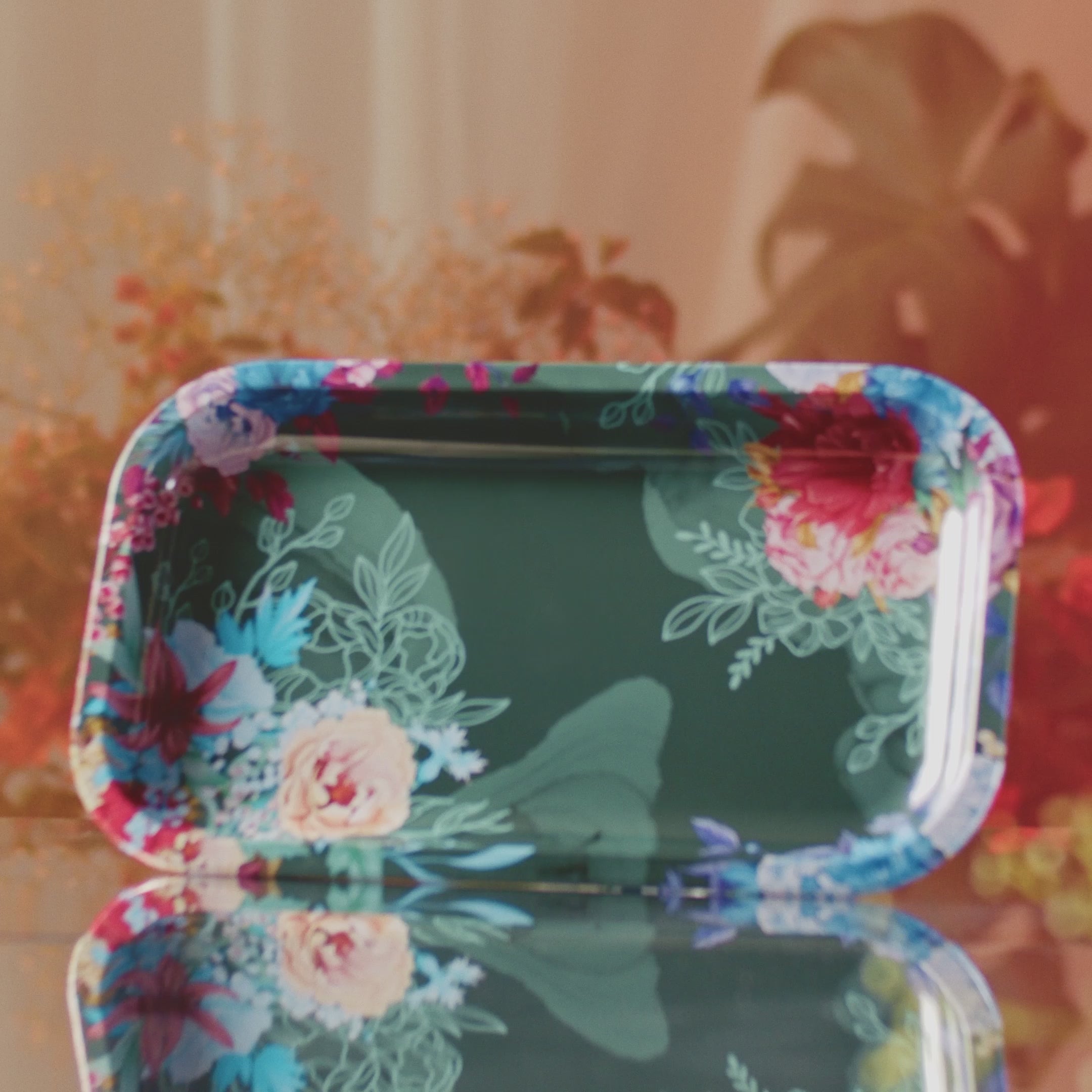 Famous Design - Floral Lush Rolling Tray - Medium