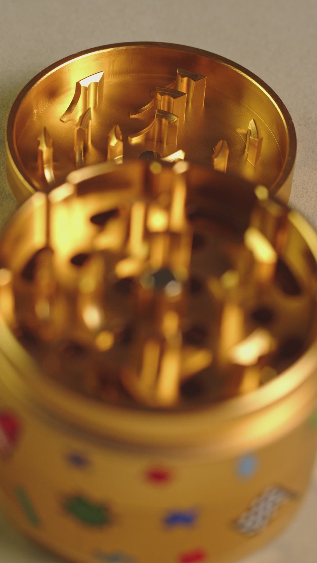 55mm Sour Diesel 3 Stage Grinder - Yellow Gold