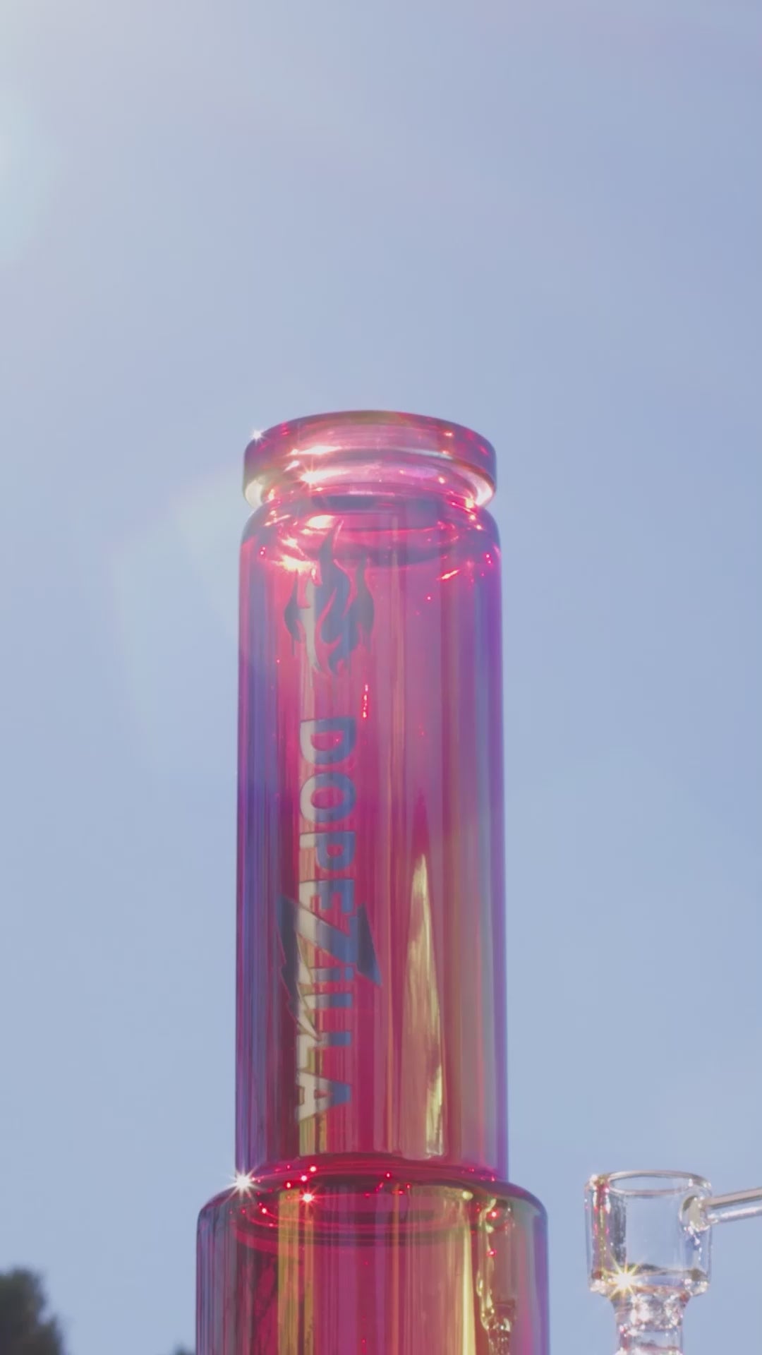 Dopezilla Elemental Dragon Straight Tube Water Pipe 13 in. Red