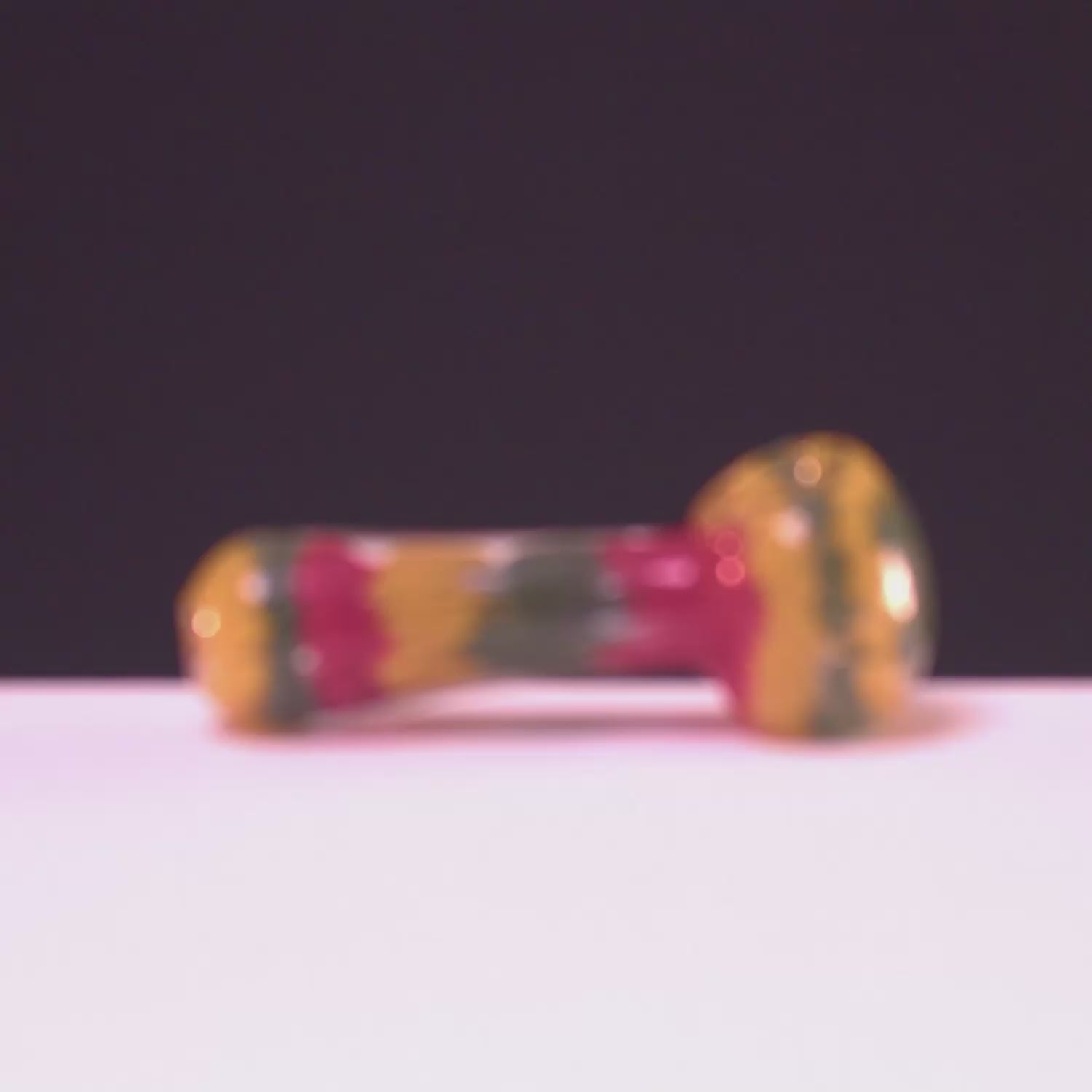 DHC Fancy Multi-Color Striped Glass Spoon Pipe - 5 in.