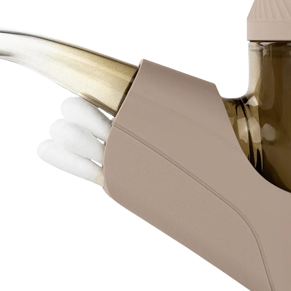 Close-up view of the “Proxy Desert” Travel Pack, showcasing its streamlined design and smooth, translucent material.