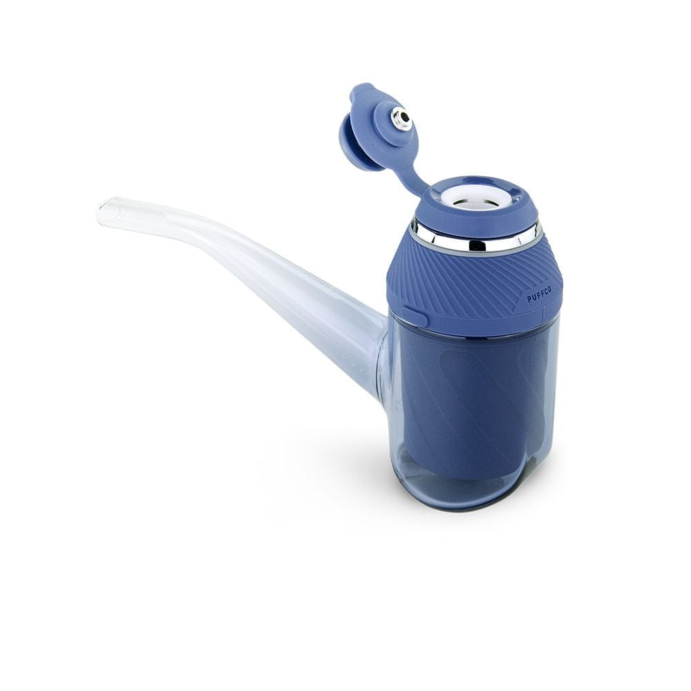 Front view of the Limited Edition Proxy Storm Vaporizer, showing its sleek blue design and smooth, rounded form.